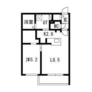 LEJONS GARDEN(1LDK/3階)の間取り写真