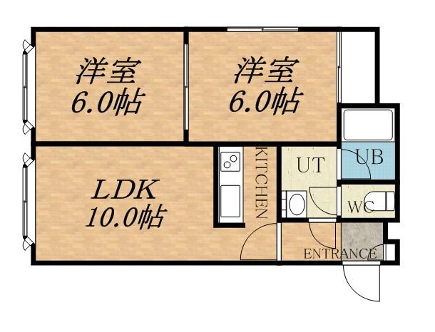 エクセル藤(2LDK/1階)の間取り写真