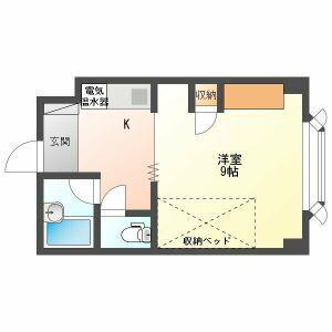 セイムサッポロ(1K/3階)の間取り写真