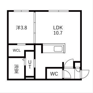 ALIVIS月寒中央(1LDK/3階)の間取り写真