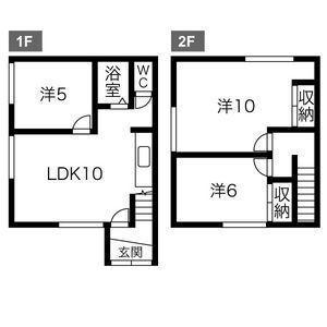 赤間10ー21 一棟二戸建(3LDK/1階)の間取り写真