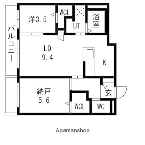 RESIDENCE SHINMEI東札幌(2LDK/3階)の間取り写真