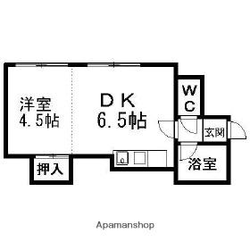 シャトーラベンダー(1DK/1階)の間取り写真