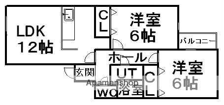 サントアリオデ本通南(2LDK/2階)の間取り写真