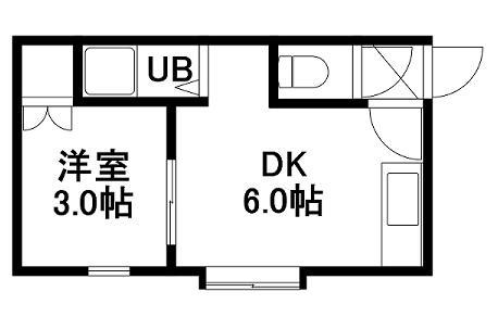 ライフステージ栄通(1DK/2階)の間取り写真