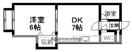 三進栄通マンション(1DK/2階)の間取り写真