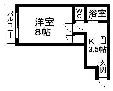 プチロアール(1K/5階)の間取り写真