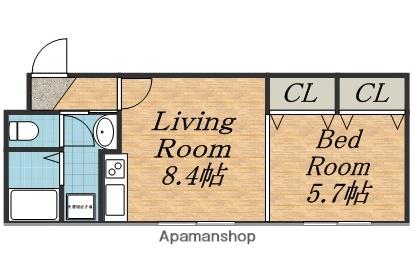 リバーサイドN24(1LDK/2階)の間取り写真