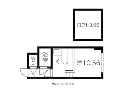 クレド34(ワンルーム/1階)の間取り写真