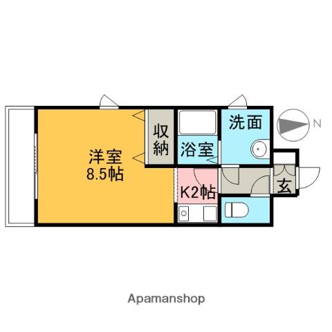 駅前大通マンション(1K/7階)の間取り写真