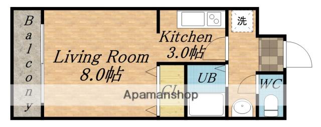 グランデールパレス(1K/1階)の間取り写真