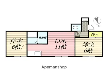 ルミエールエムケー1(2LDK/2階)の間取り写真