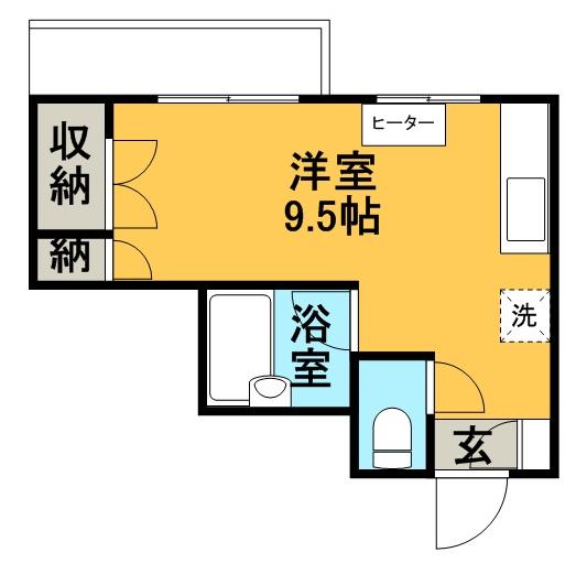 クラークハイツ(ワンルーム/4階)の間取り写真