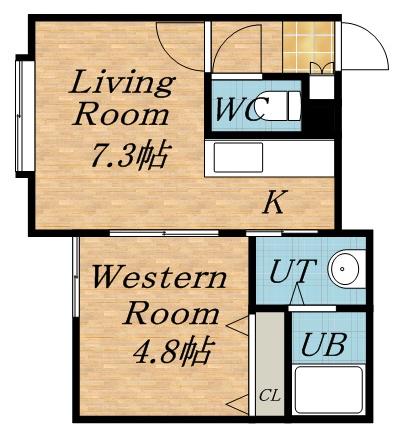 ファクター元町(1LDK/2階)の間取り写真