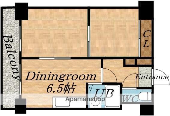 麻生ロイヤルハイツ(2DK/5階)の間取り写真