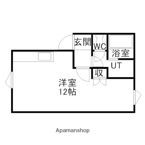 ワイズ当別A棟(ワンルーム/3階)の間取り写真