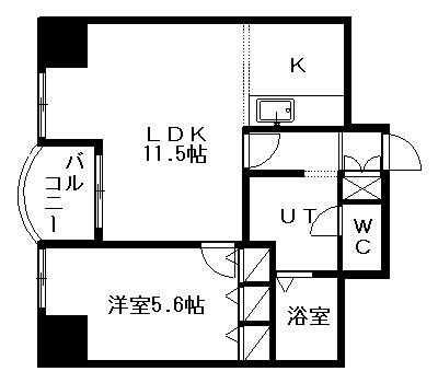 ロイヤルコート33(1LDK/2階)の間取り写真