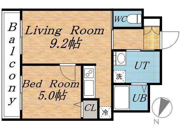 エアリー元町(1LDK/5階)の間取り写真