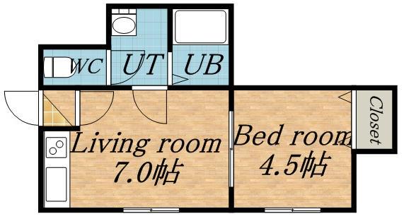 カーサ・ソレアード(1DK/3階)の間取り写真