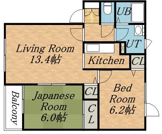 KIハウスN50C棟(2LDK/2階)の間取り写真