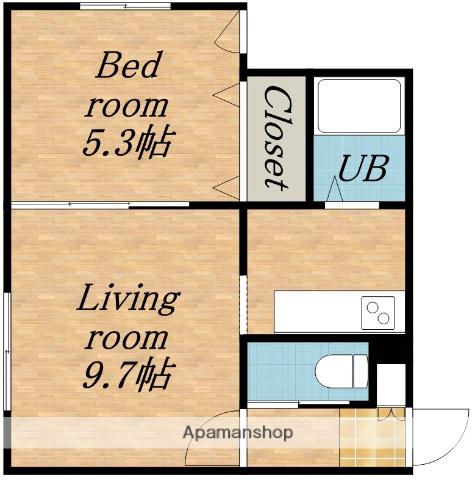 コスモ麻生(1LDK/4階)の間取り写真