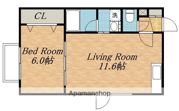 エシックス(1LDK/3階)の間取り写真