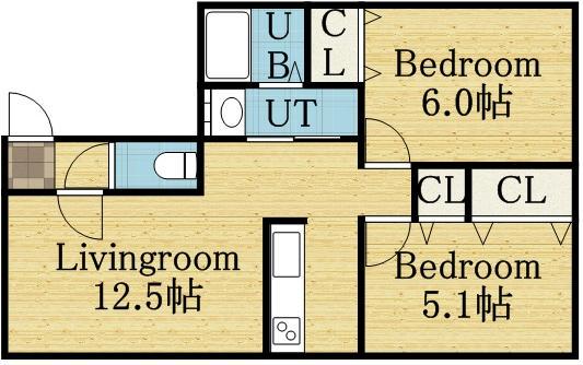 マイドリーム1(2LDK/2階)の間取り写真