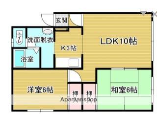 エバーハイム(2LDK/2階)の間取り写真