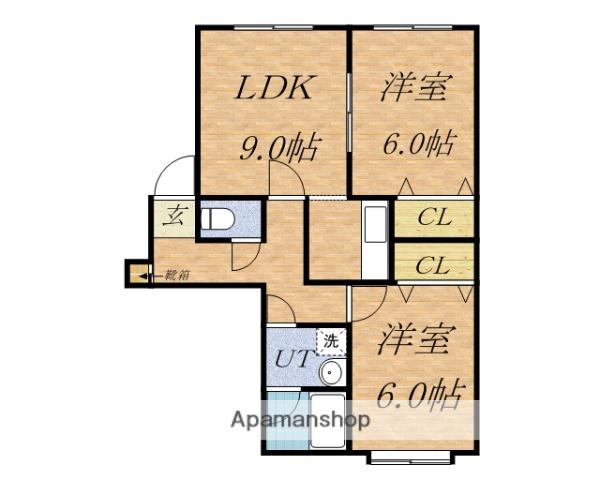 エスパニア札幌Ⅰ(2DK/3階)の間取り写真