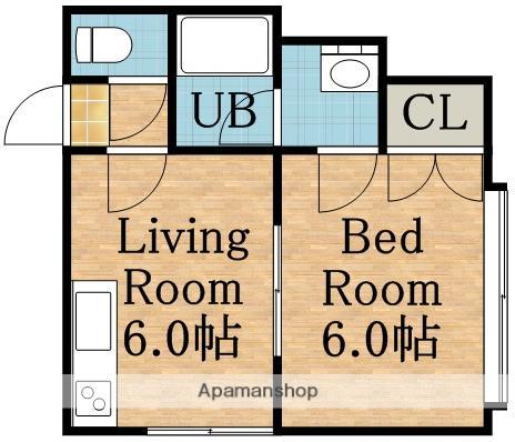 プラネット(1DK/3階)の間取り写真