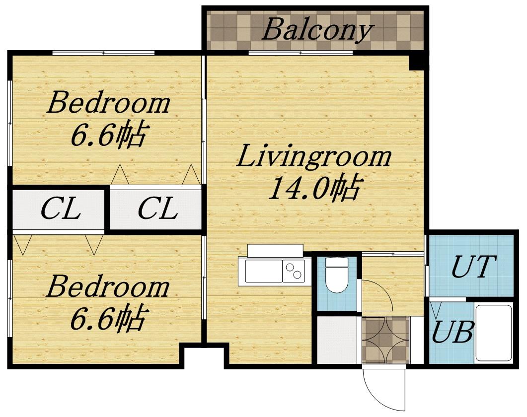 ウィンディウィローズN15(2LDK/3階)の間取り写真