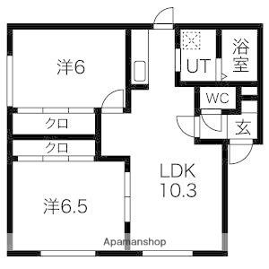 ル・シエル新川西(2LDK/3階)の間取り写真