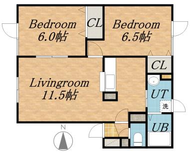 プリミエール イースト(2LDK/2階)の間取り写真