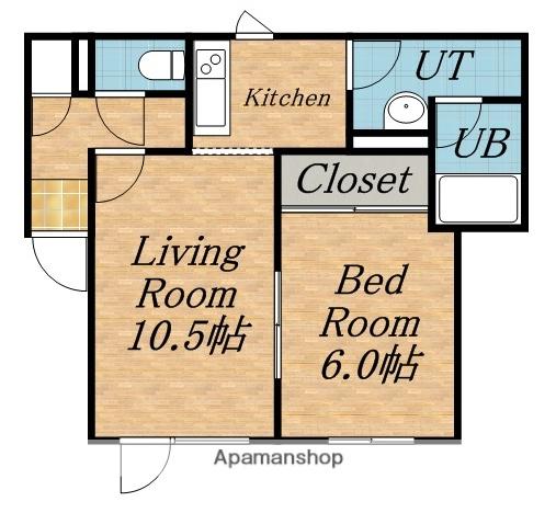 BORUJUNO(1LDK/2階)の間取り写真