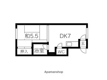 コーポ32(1DK/2階)の間取り写真