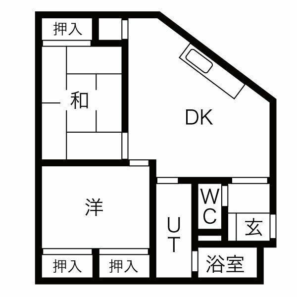 トマトマンション中沼(2LDK/1階)の間取り写真