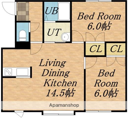 ビリーヴ(2LDK/2階)の間取り写真