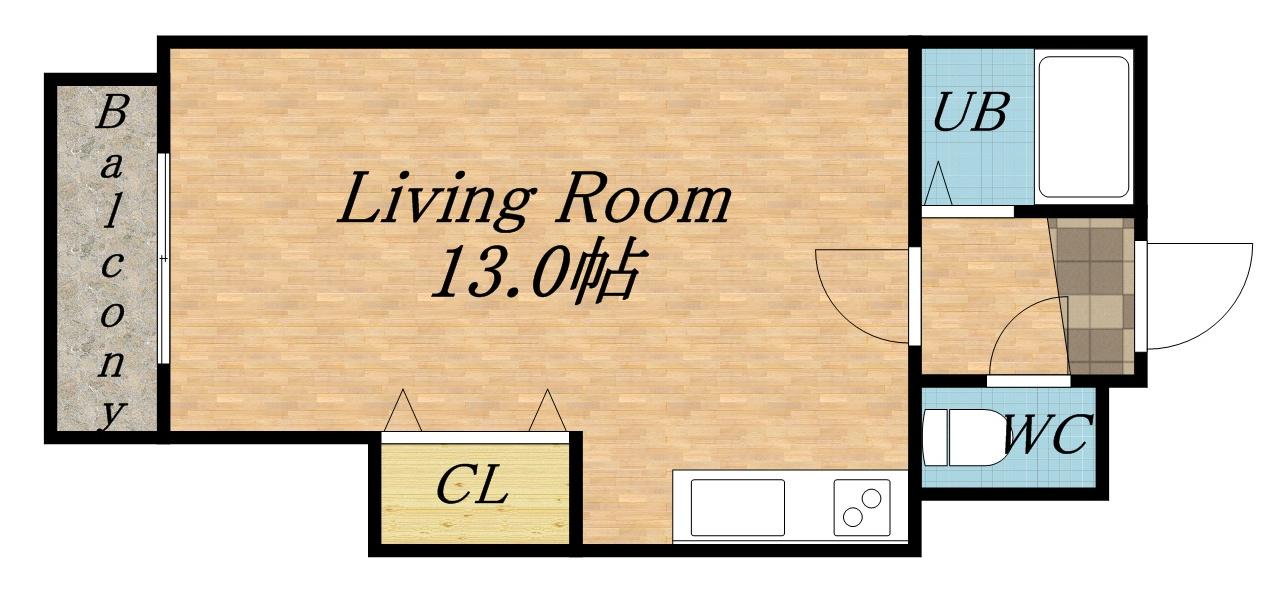 グランドハイツ当別(ワンルーム/1階)の間取り写真
