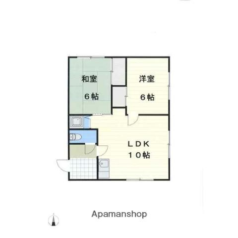 アラヤホワイトシャルム(2LDK/2階)の間取り写真