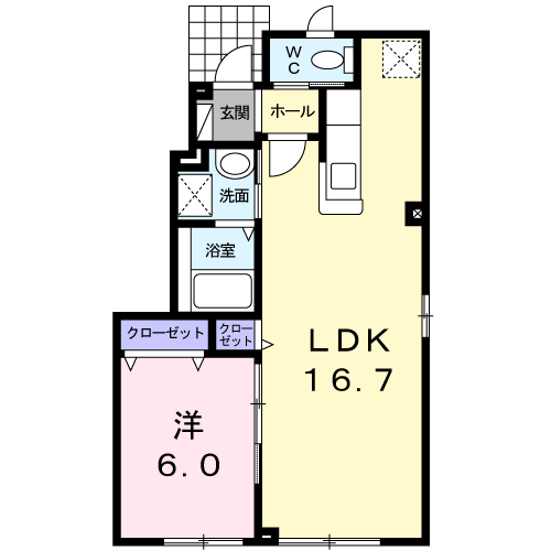 グラン・カナリアⅡ(1LDK/1階)の間取り写真