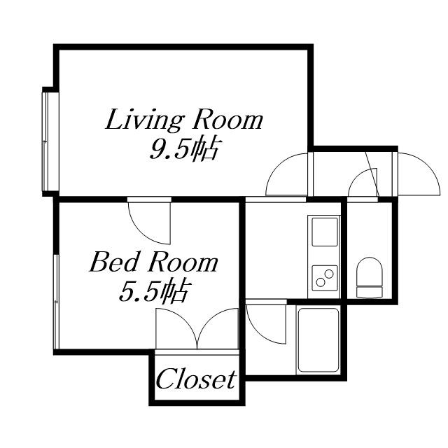 ドミールサッポロ(1LDK/3階)の間取り写真