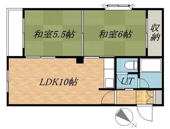 アパートメント松田B(2LDK/2階)の間取り写真