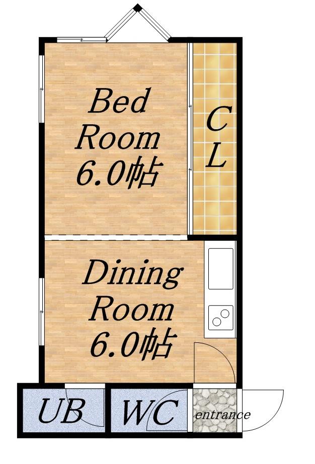 ハイデンスビル(ワンルーム/2階)の間取り写真