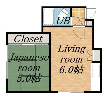 シャトージェミニ(1DK/2階)の間取り写真