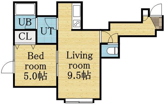 パシフィック・オーシャン(1LDK/2階)の間取り写真