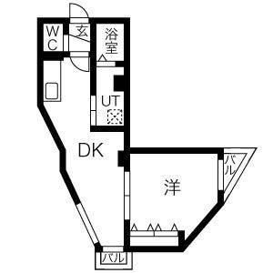 エルム156(1LDK/4階)の間取り写真