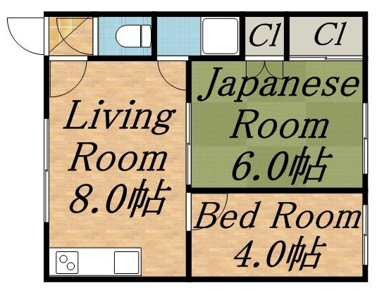 レジデンスゆき(2DK/2階)の間取り写真