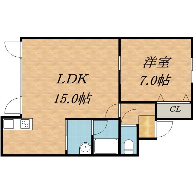 カーサトリーム(1LDK/2階)の間取り写真