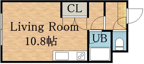 モンターニュアネックス(ワンルーム/5階)の間取り写真