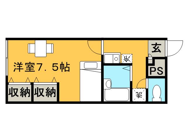 レオパレス響きの森(1K/2階)の間取り写真